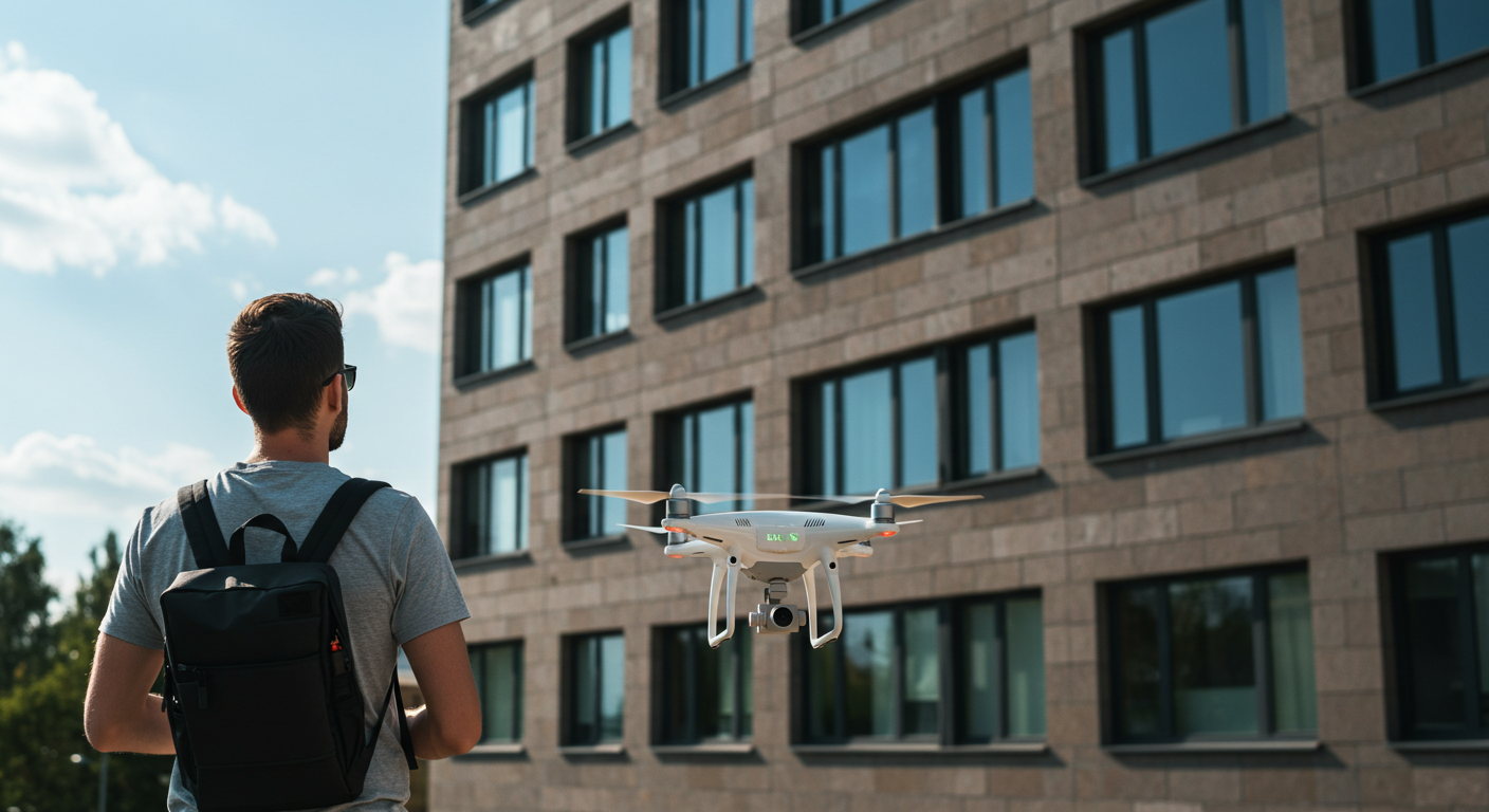 Inspeção de fachada com drone